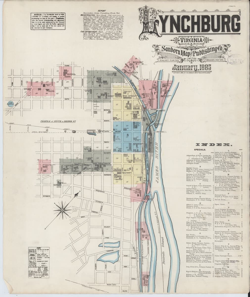 Lynchburg, Virginia - 1885 Sanborn Map