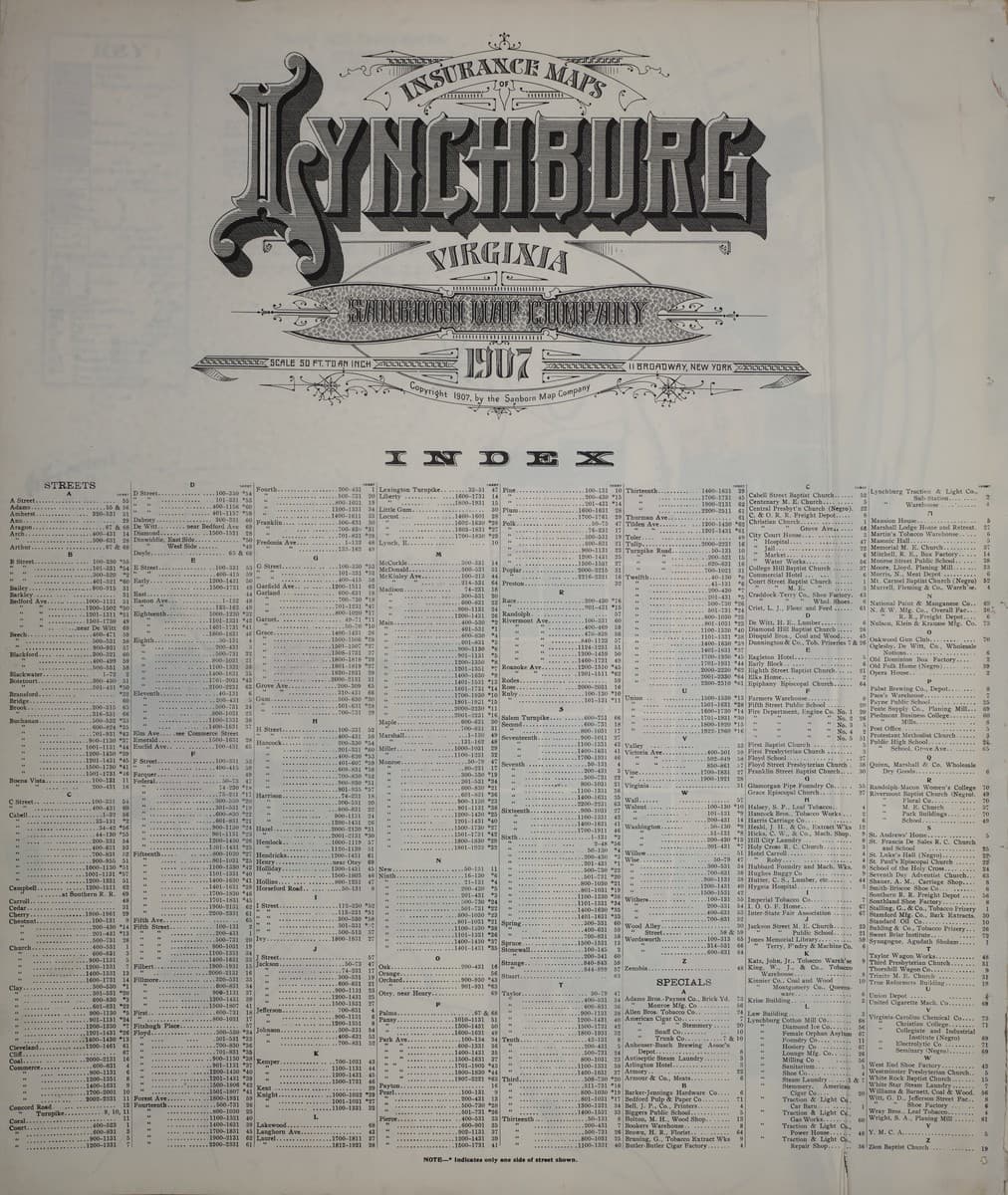 Lynchburg, Virginia - 1907 Sanborn Map