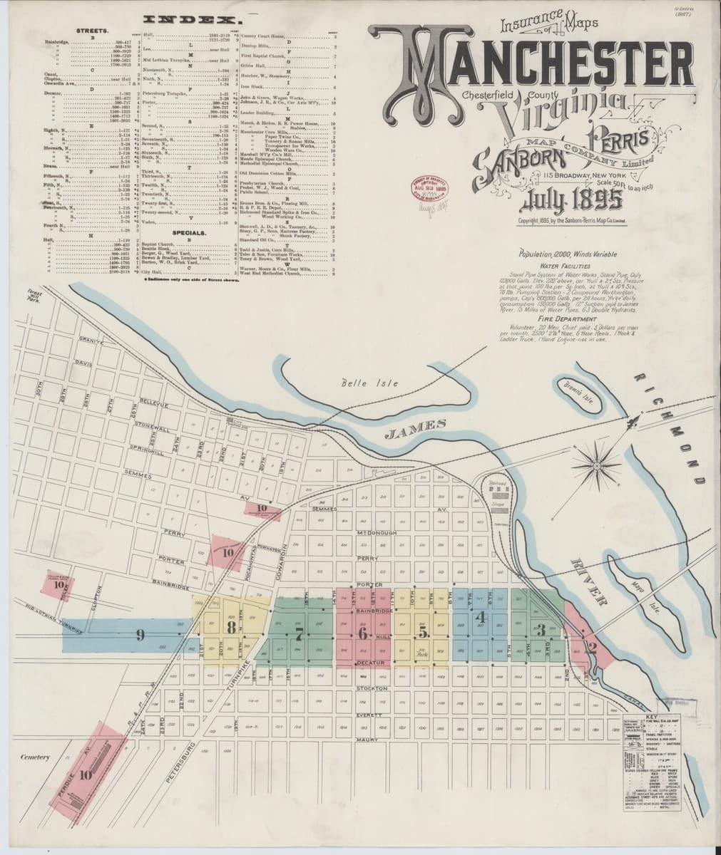 Manchester, Virginia - 1895 Sanborn Map