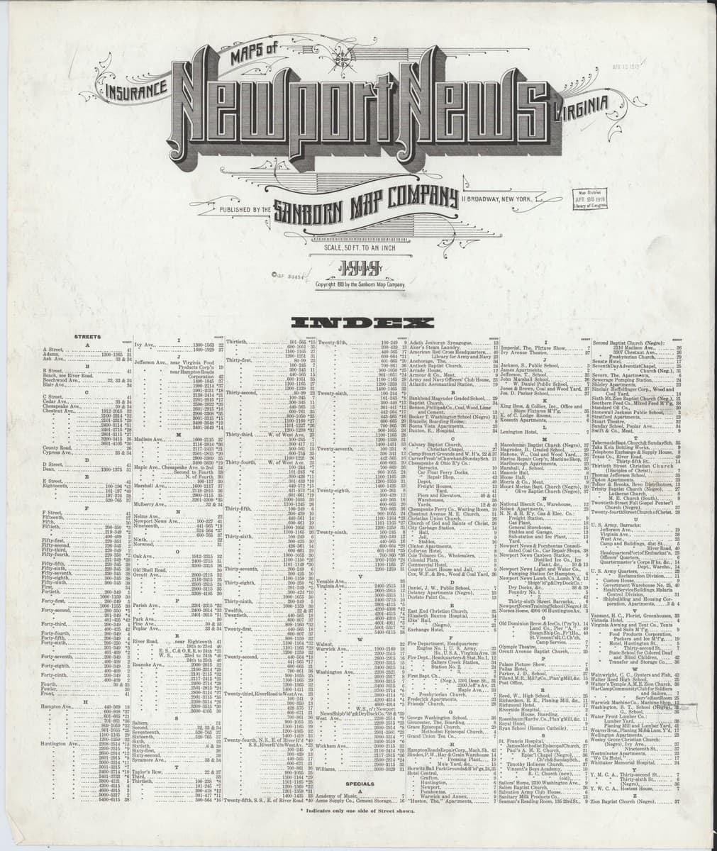 Newport News, Virginia - 1919 Sanborn Map