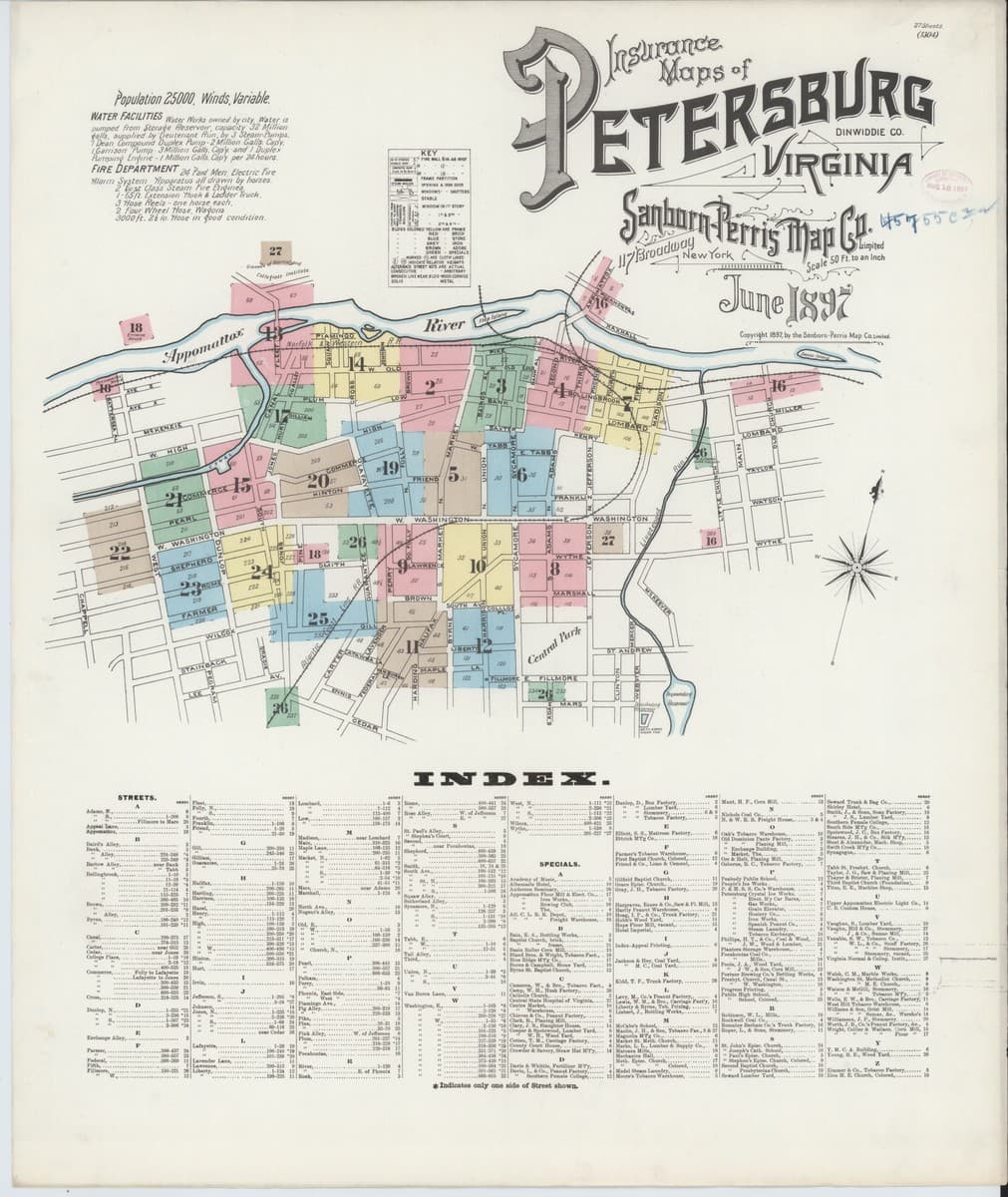 Petersburg, Virginia - 1897 Sanborn Map