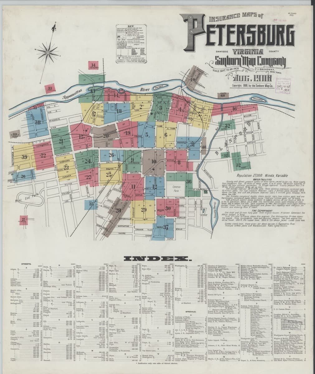 Petersburg, Virginia - 1908 Sanborn Map