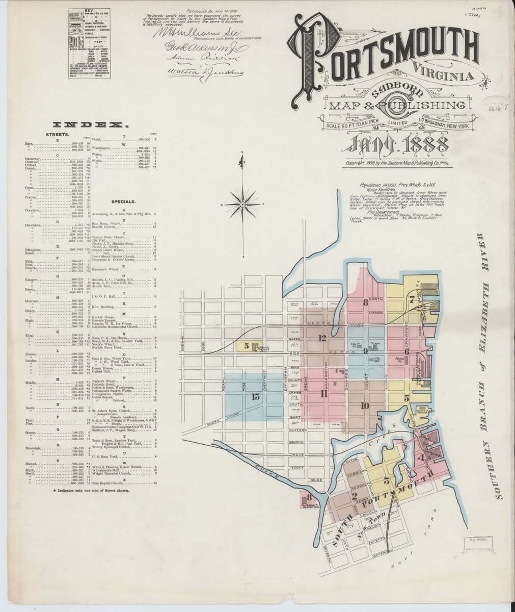 Portsmouth, Virginia - 1888 Sanborn Map
