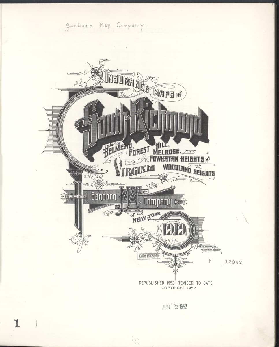 Richmond, Virginia - 1919 Sanborn Map