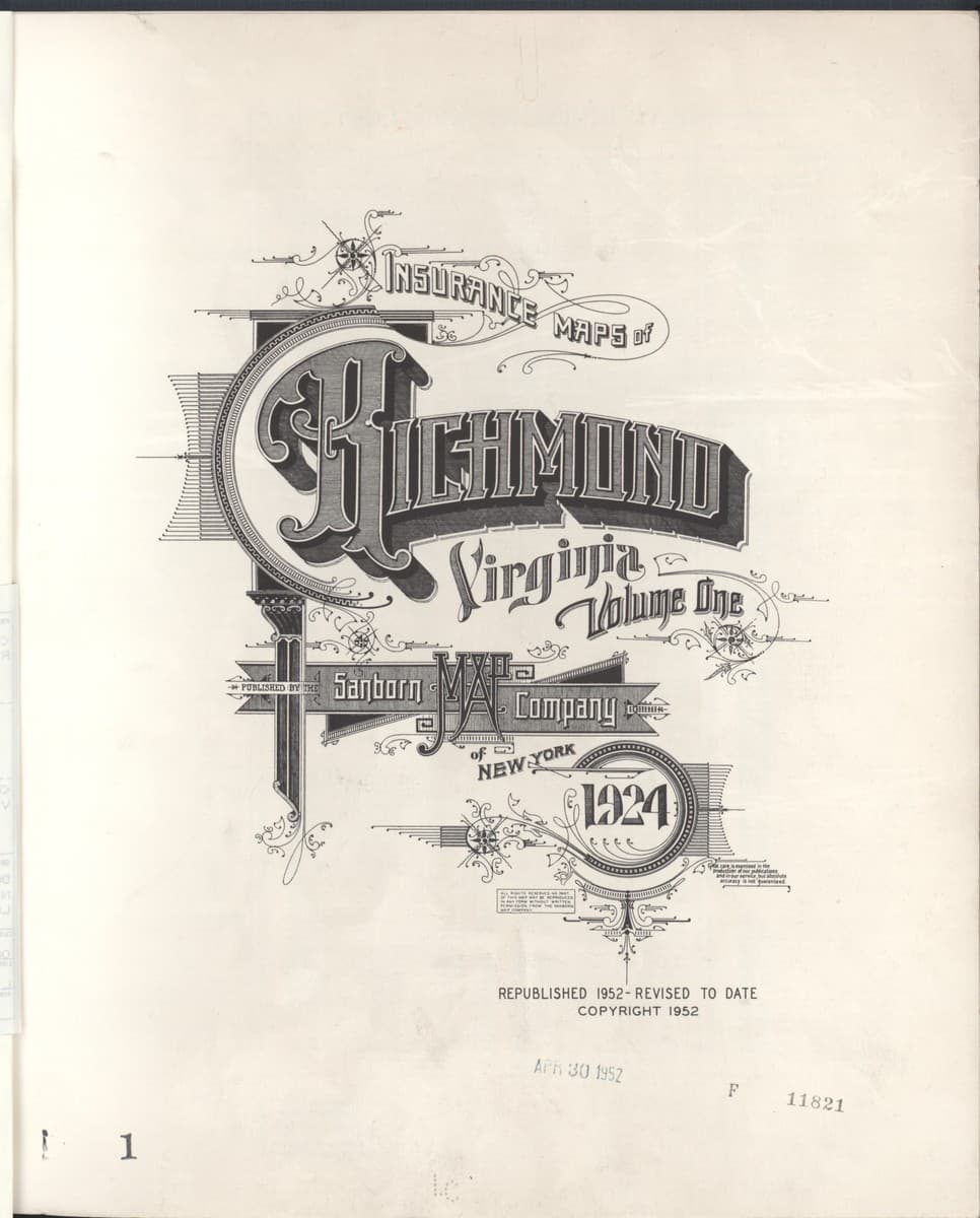 Richmond, Virginia - 1924 Sanborn Map