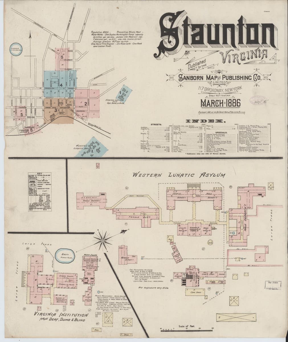 Staunton, Virginia - 1886 Sanborn Map