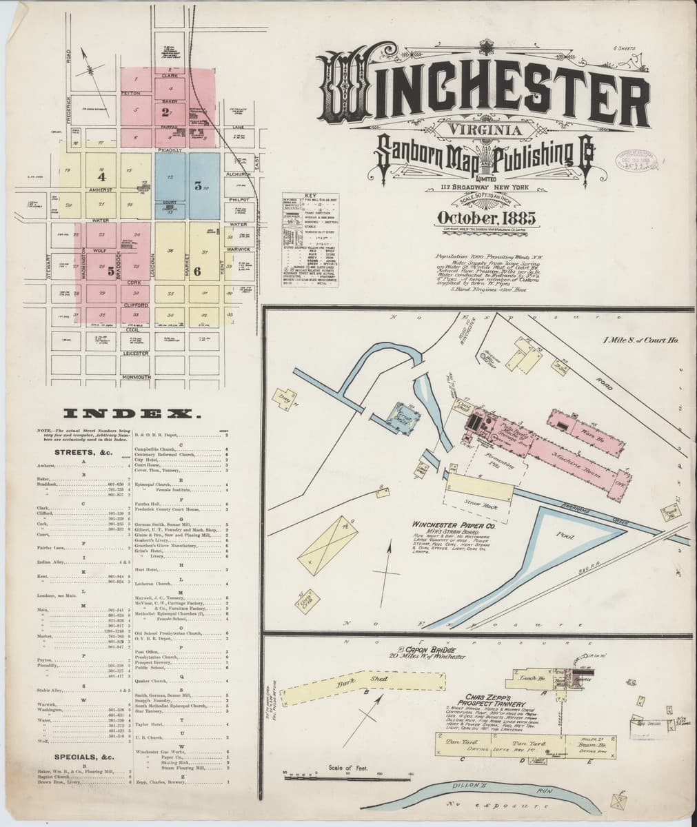 Winchester, Virginia - 1885 Sanborn Map