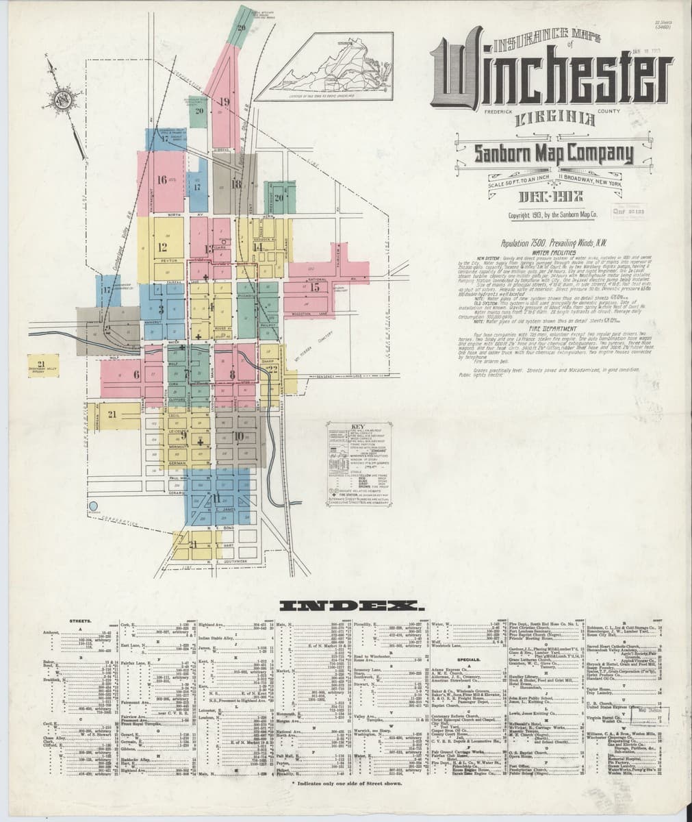 Winchester, Virginia - 1912 Sanborn Map
