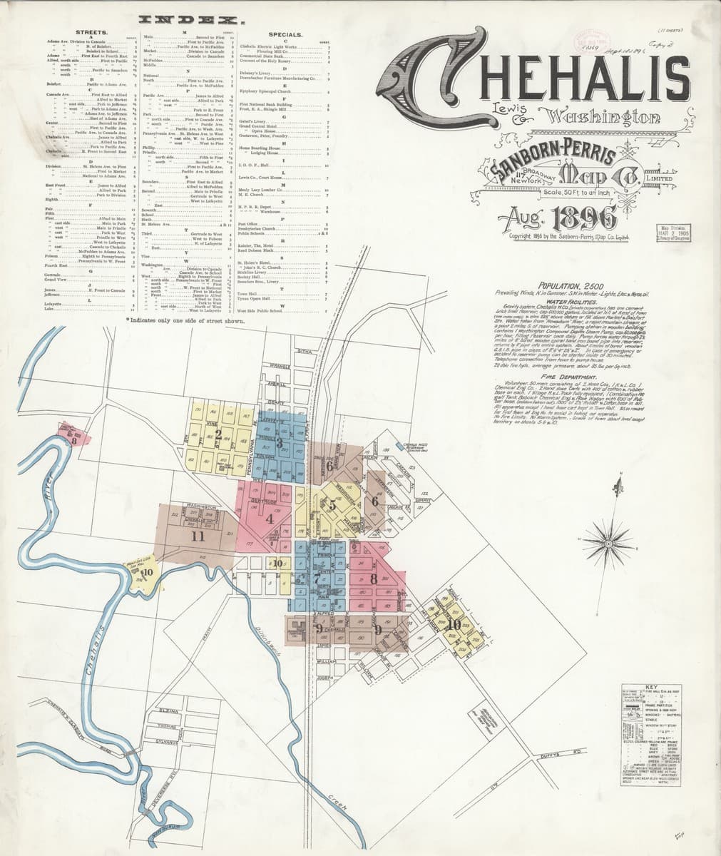Chehalis, Washington - 1896 Sanborn Map