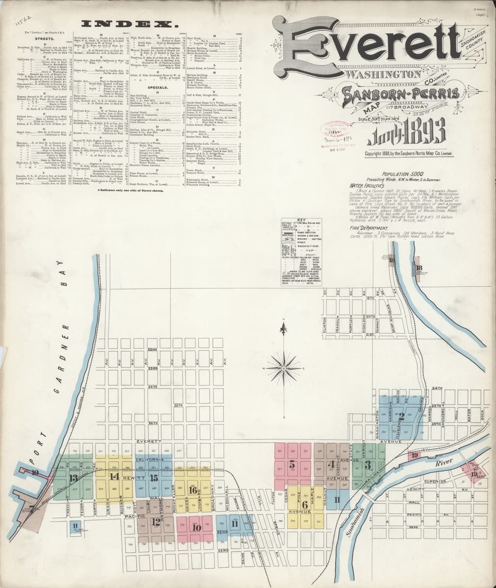 Everett, Washington - 1893 Sanborn Map