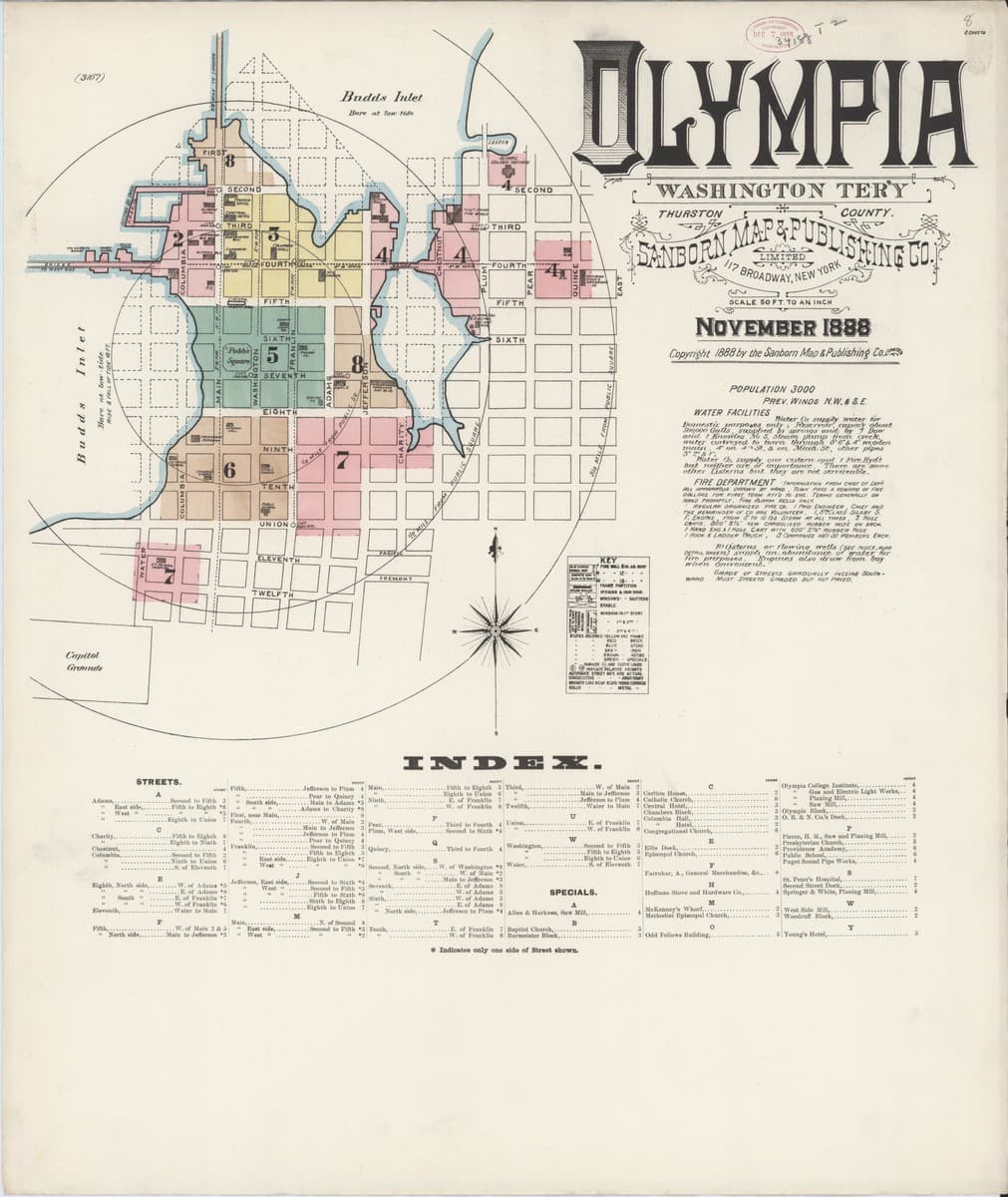 Olympia, Washington - 1888 Sanborn Map