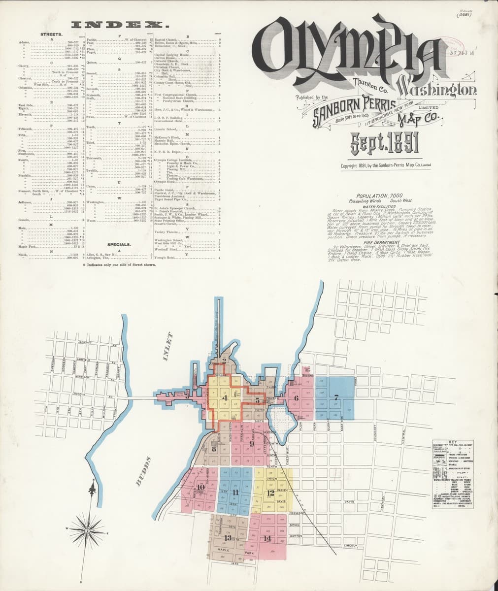 Olympia, Washington - 1891 Sanborn Map