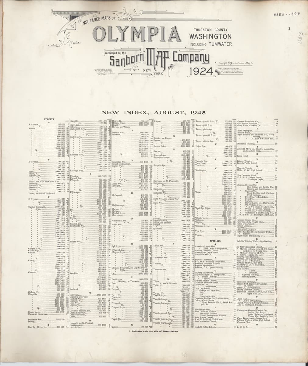 Olympia, Washington - 1945 Sanborn Map