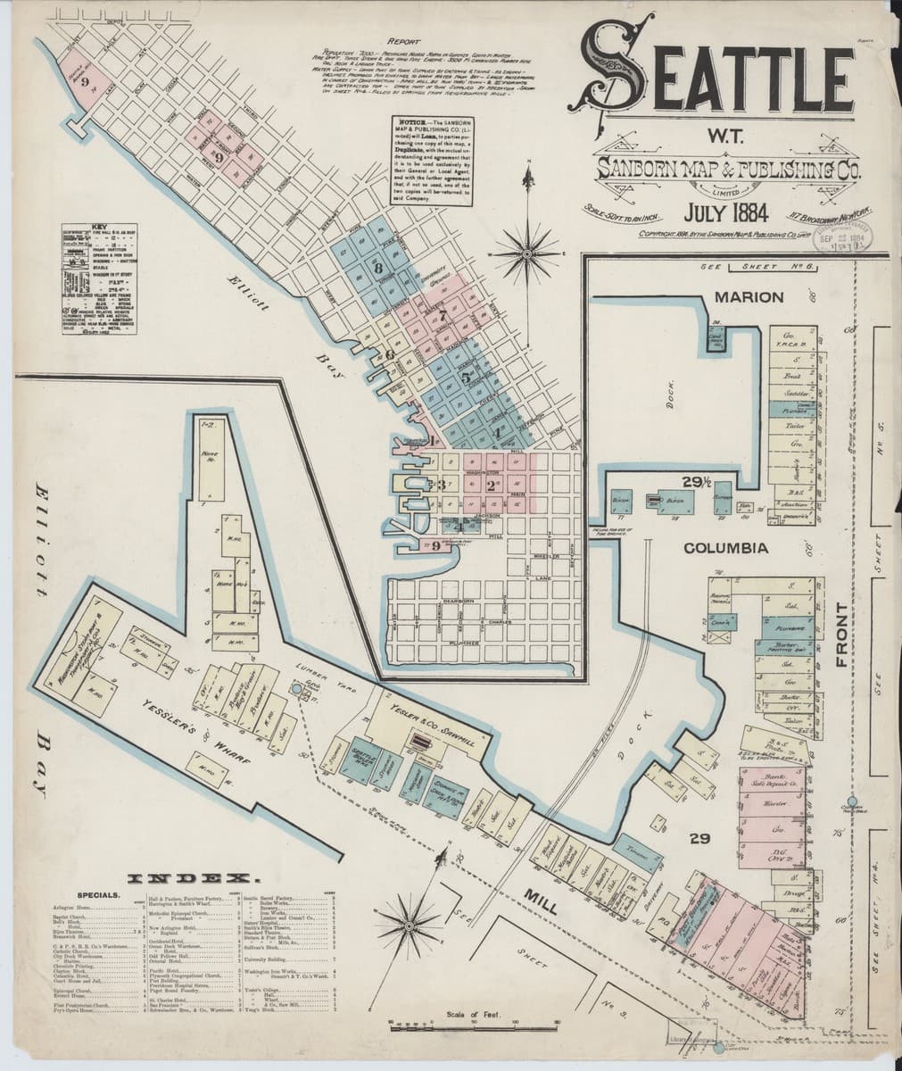 Seattle, Washington - 1884 Sanborn Map