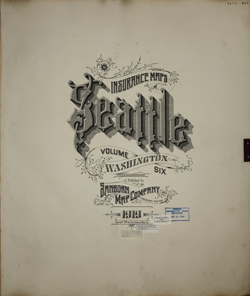 Seattle, Washington - 1919 Sanborn Map
