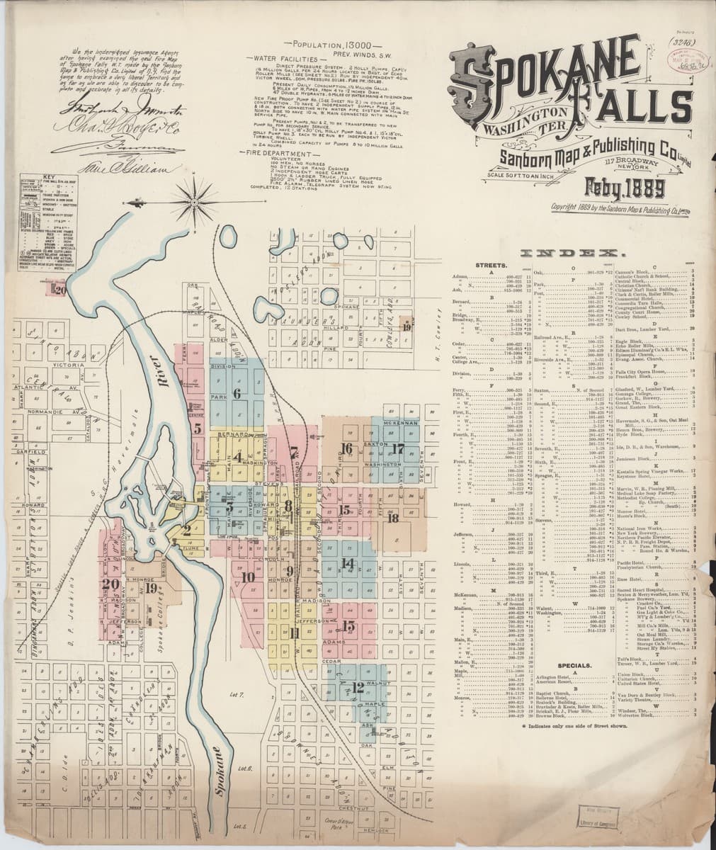 Spokane, Washington - 1889 Sanborn Map