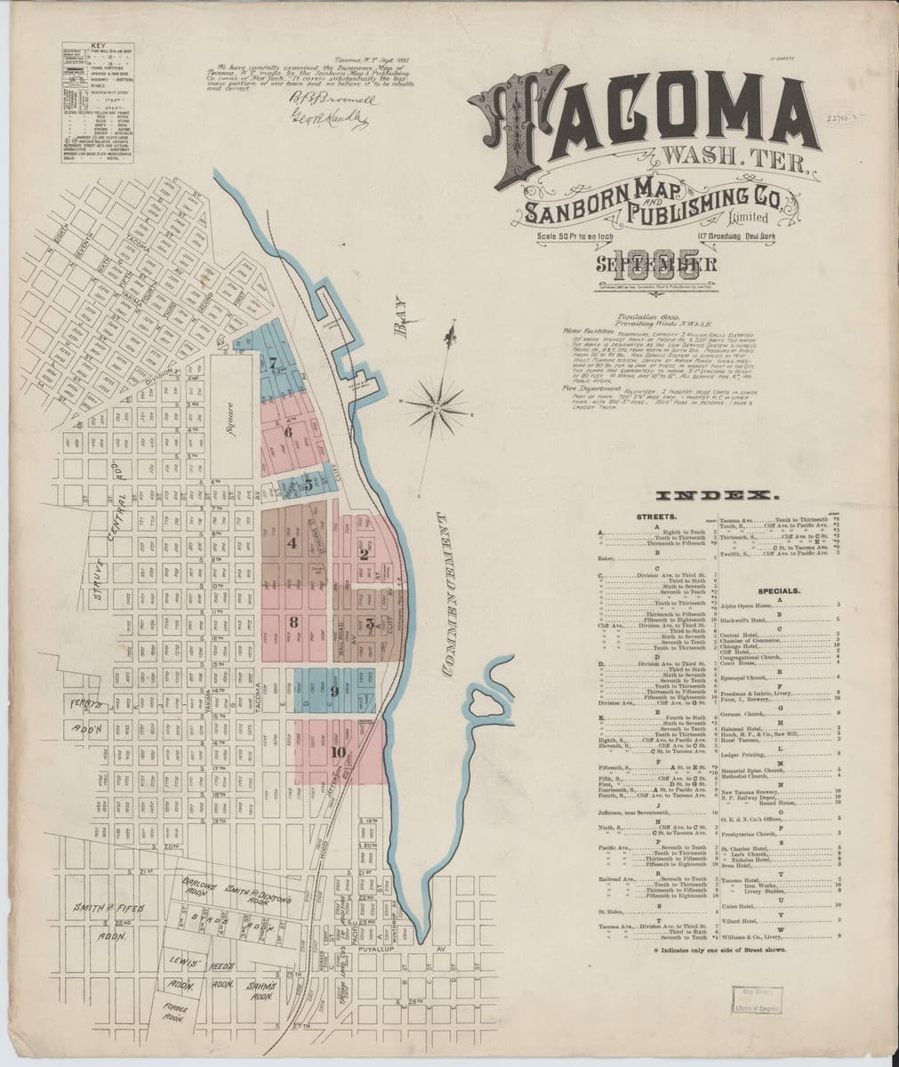 Tacoma, Washington - 1885 Sanborn Map