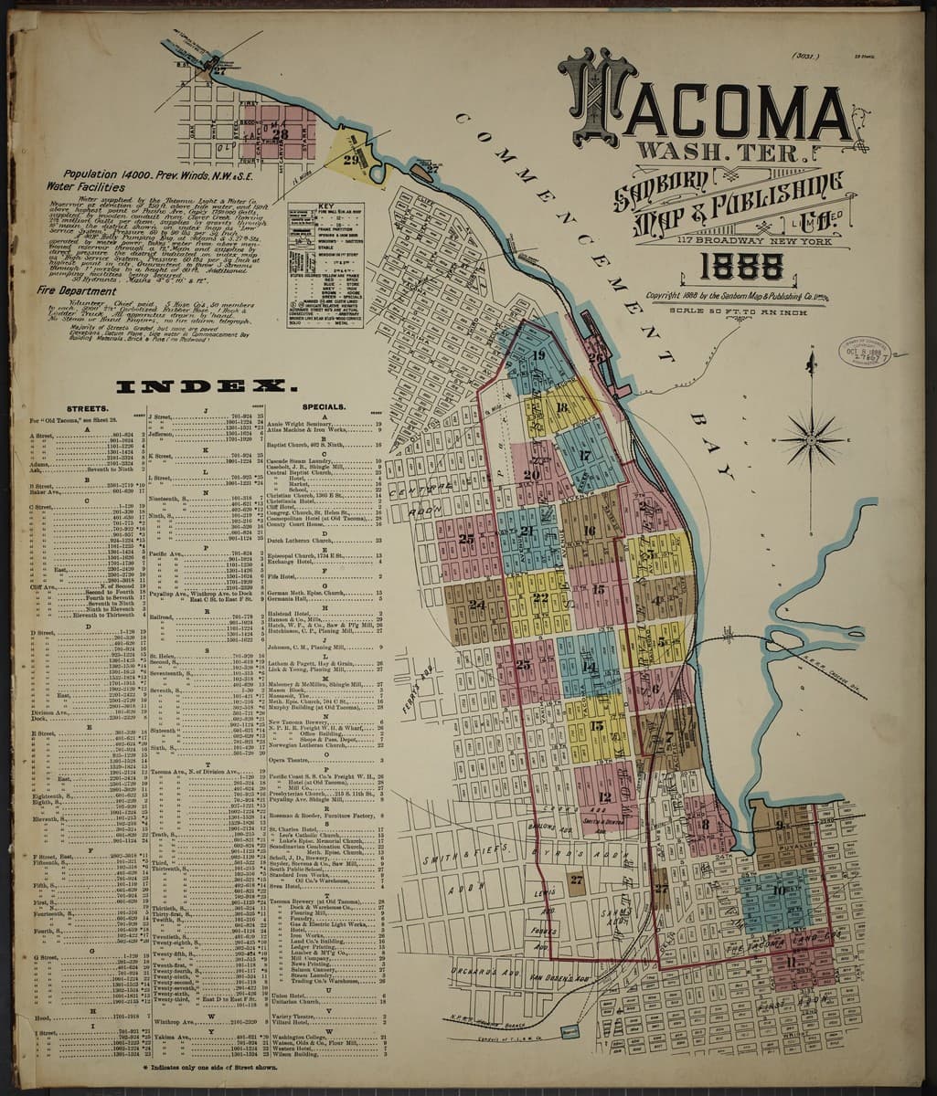 Tacoma, Washington - 1888 Sanborn Map