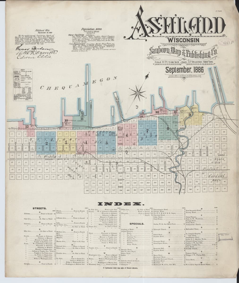 Ashland, Wisconsin - 1886 Sanborn Map