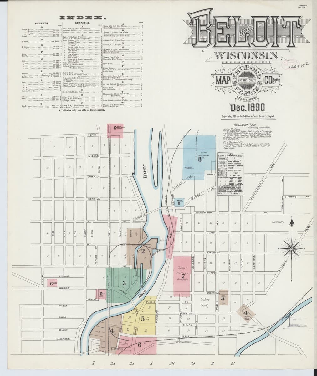 Beloit, Wisconsin - 1890 Sanborn Map