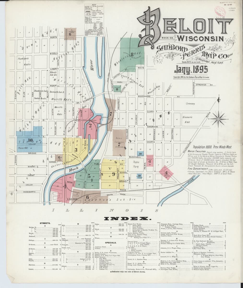 Beloit, Wisconsin - 1895 Sanborn Map