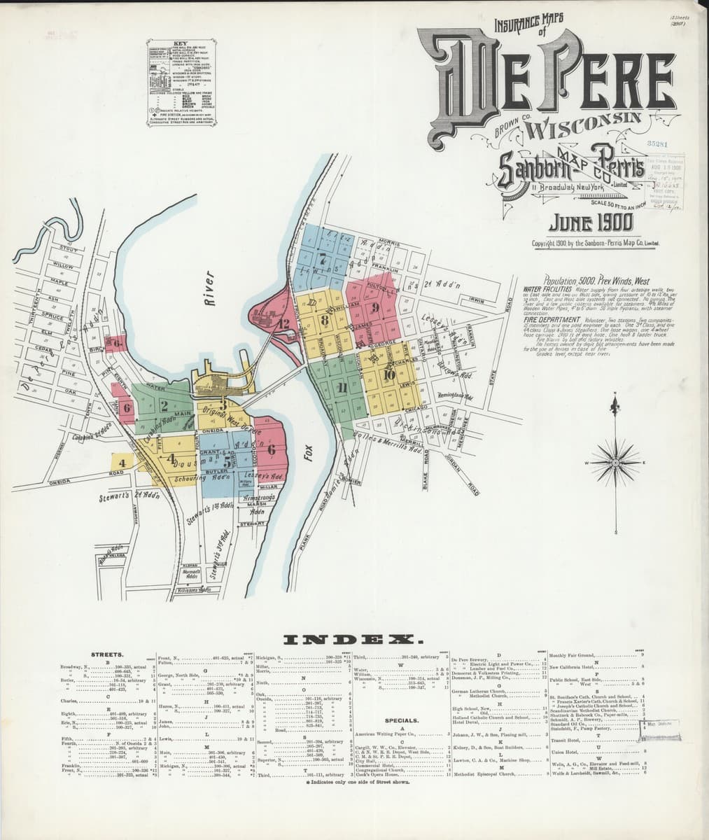 De Pere, Wisconsin - 1900 Sanborn Map