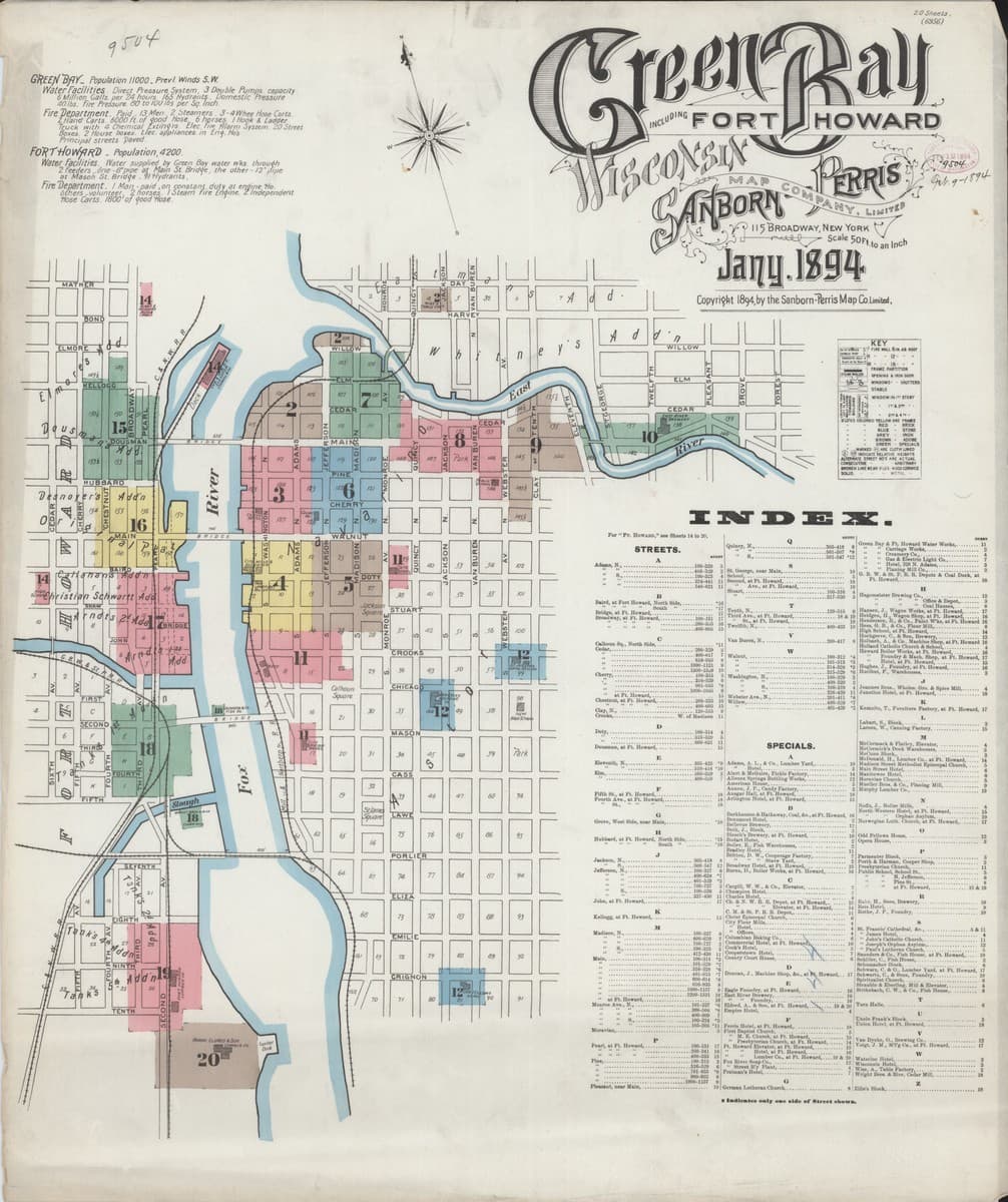 Green Bay, Wisconsin - 1894 Sanborn Map