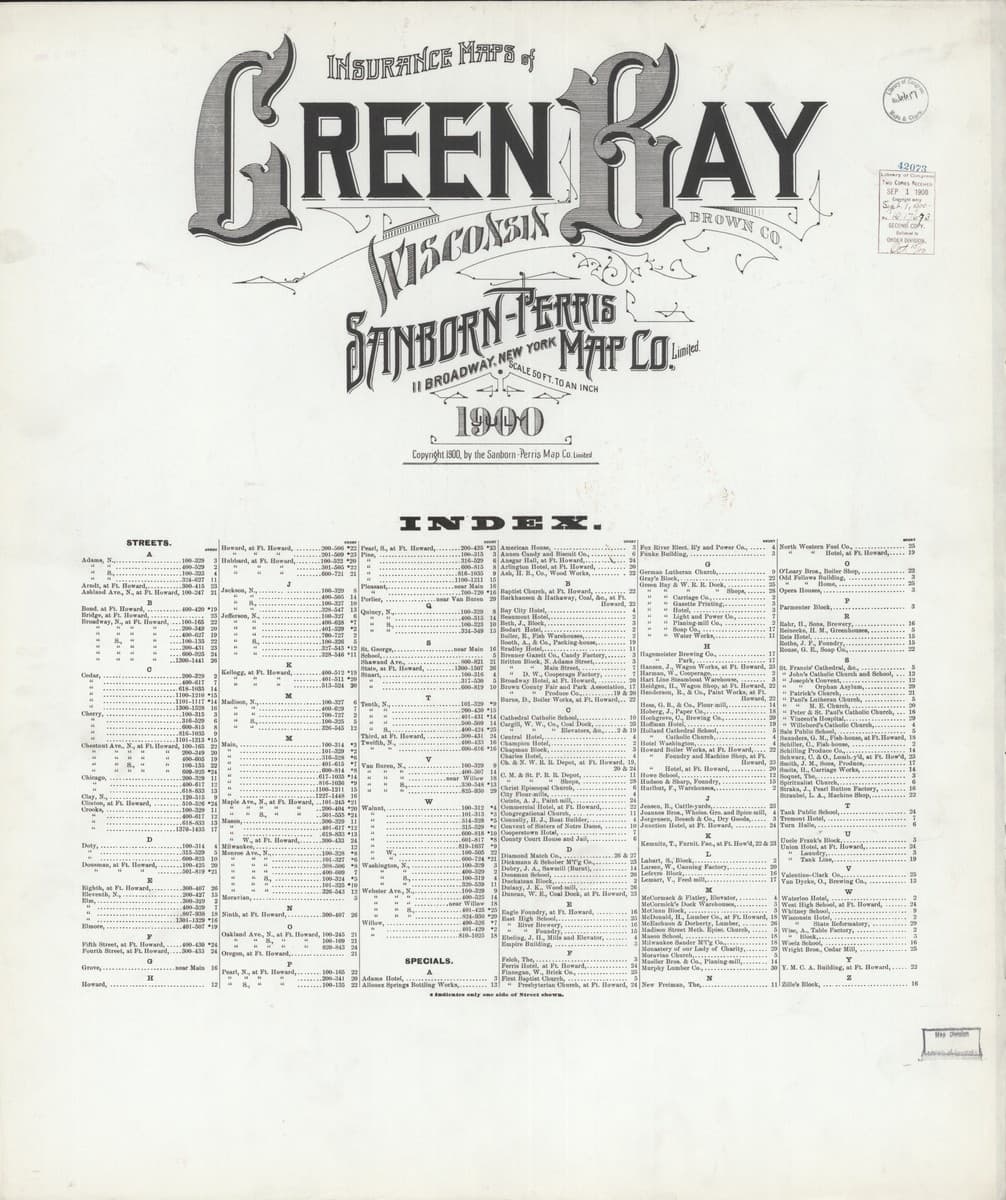 Green Bay, Wisconsin - 1900 Sanborn Map