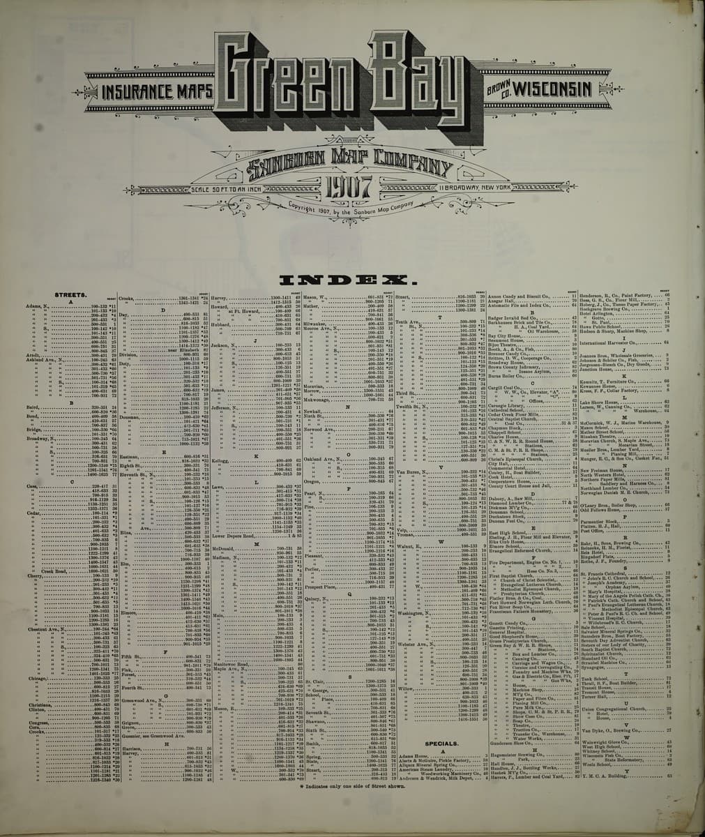Green Bay, Wisconsin - 1907 Sanborn Map
