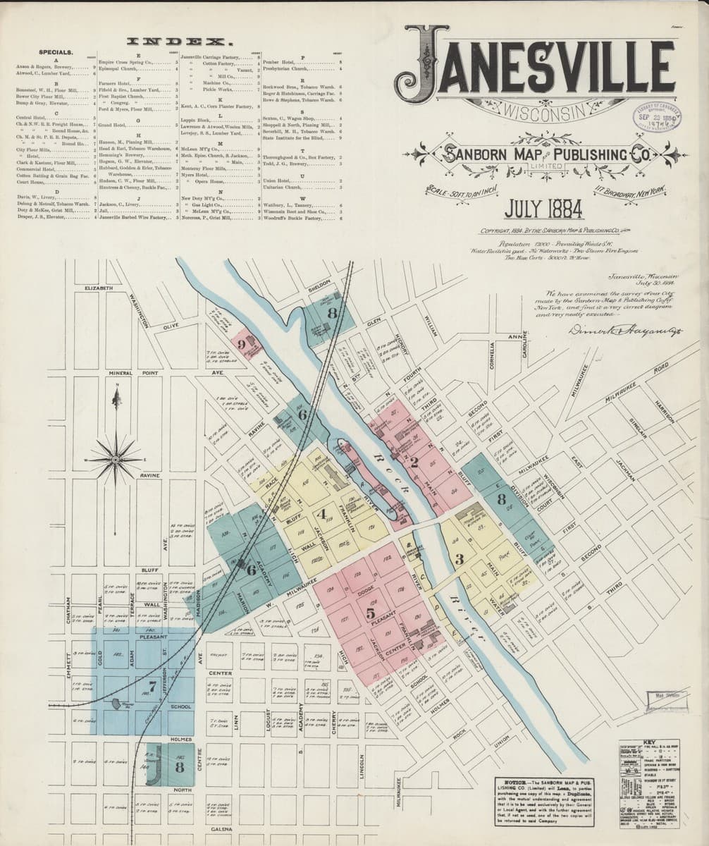 Janesville, Wisconsin - 1884 Sanborn Map