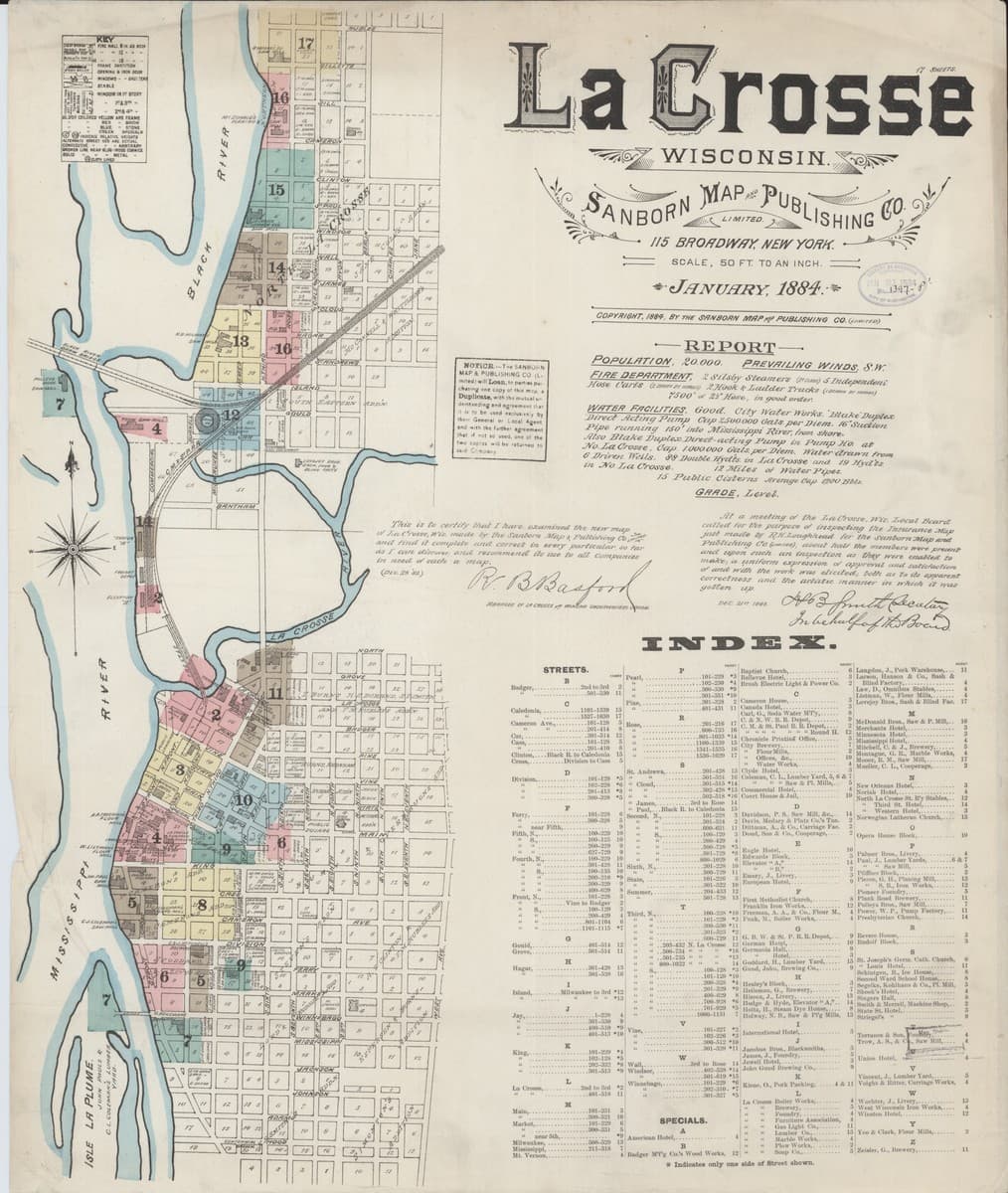 La Crosse, Wisconsin - 1884 Sanborn Map