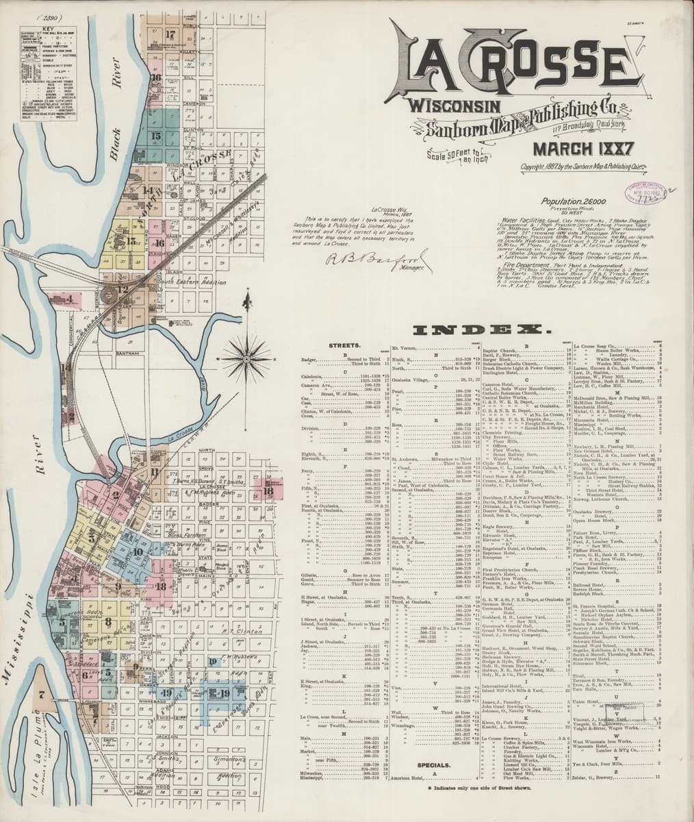 La Crosse, Wisconsin - 1887 Sanborn Map
