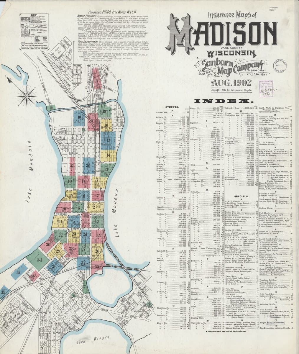Madison, Wisconsin - 1902 Sanborn Map