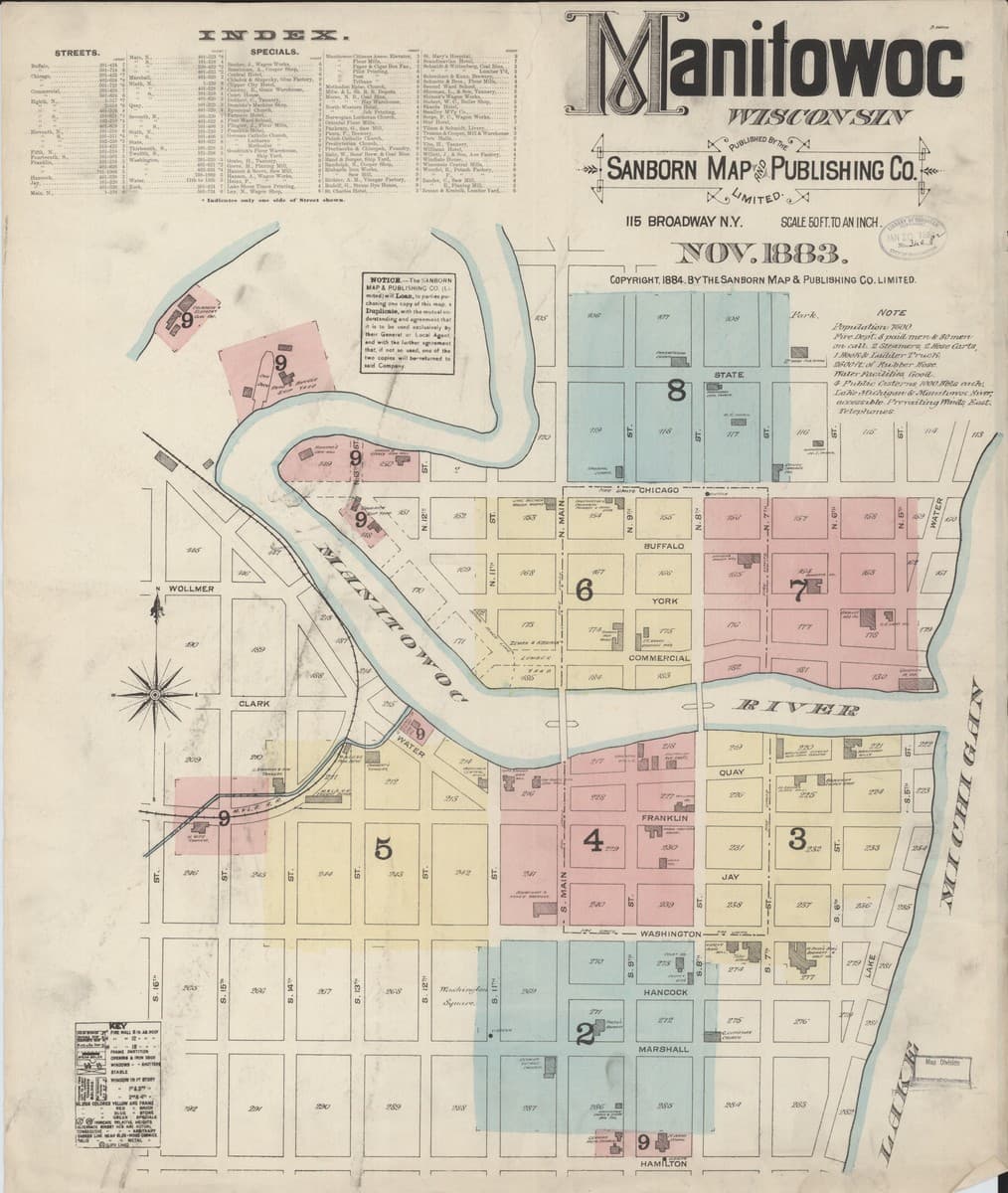 Manitowo, Wisconsin - 1883 Sanborn Map
