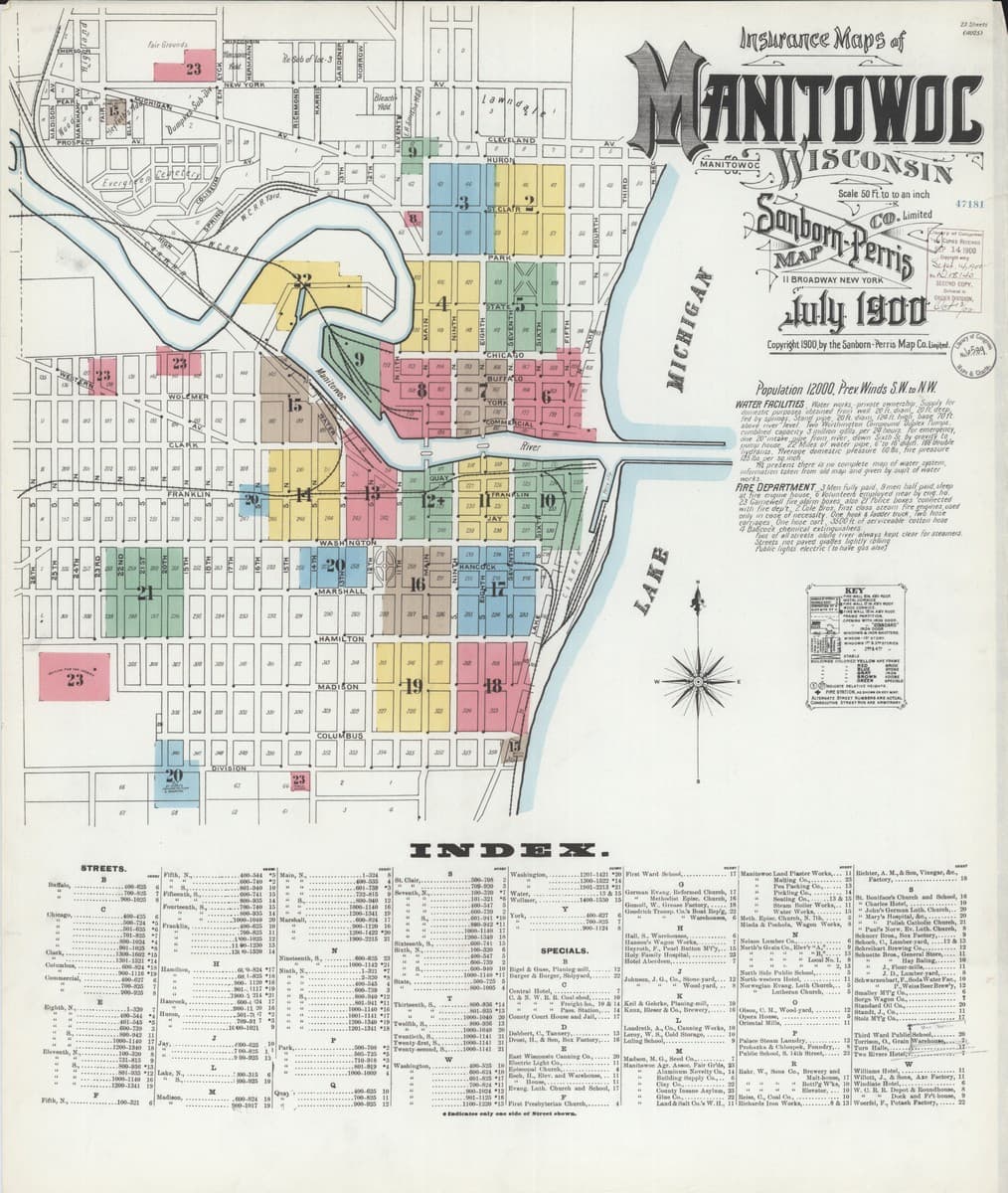 Manitowoc, Wisconsin - 1900 Sanborn Map