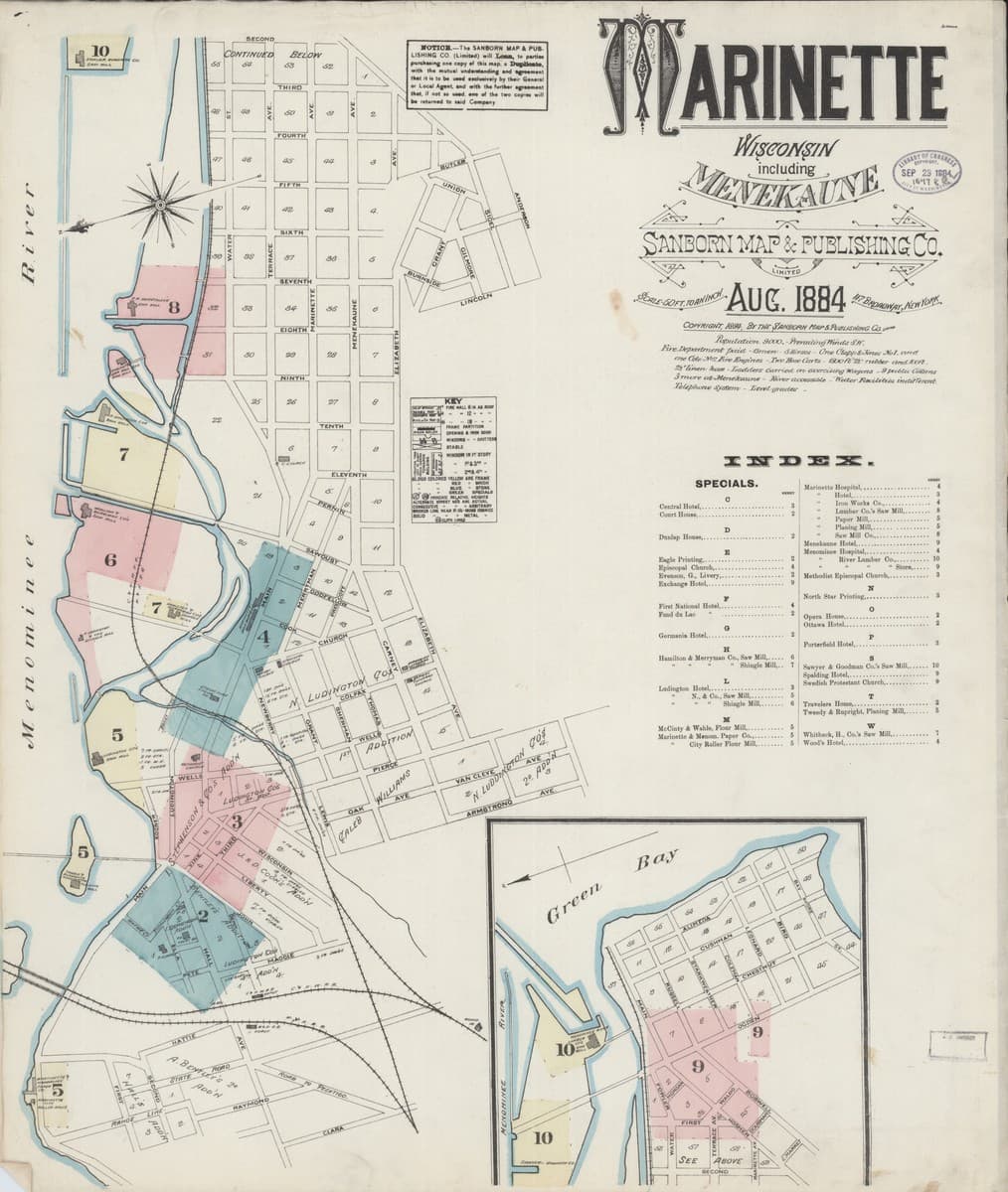 Marinette, Wisconsin - 1884 Sanborn Map