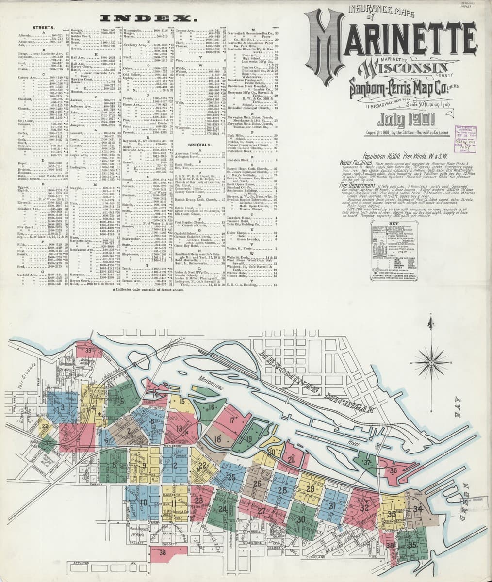 Marinette, Wisconsin - 1901 Sanborn Map