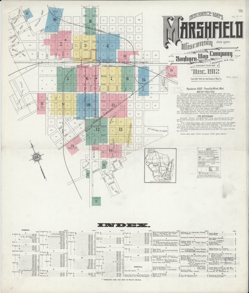 Marshfield, Wisconsin - 1912 Sanborn Map