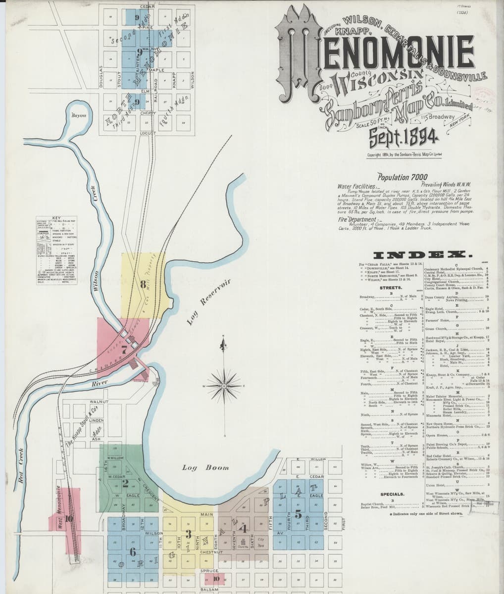 Menomonie, Wisconsin - 1894 Sanborn Map