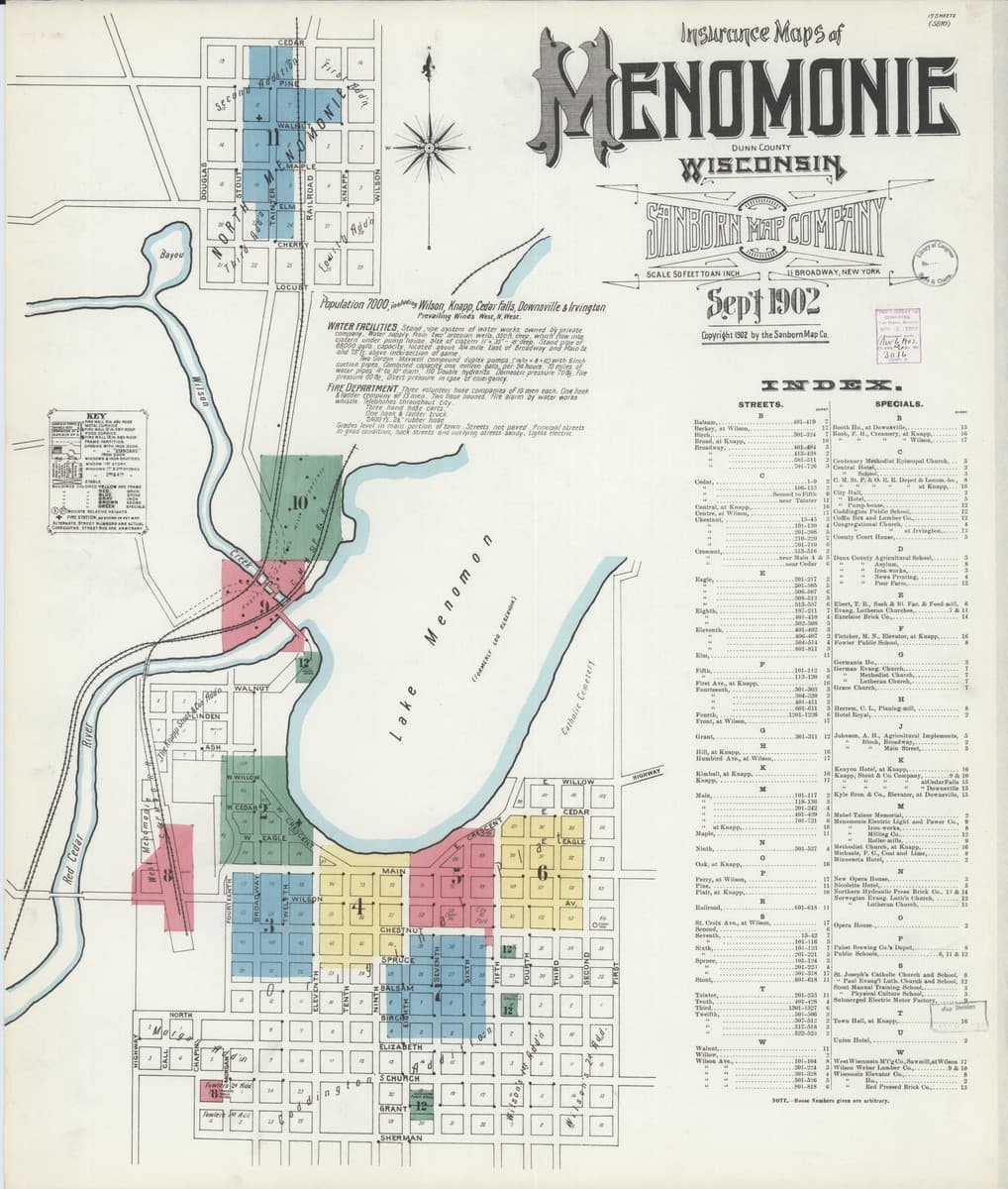 Menomonie, Wisconsin - 1902 Sanborn Map