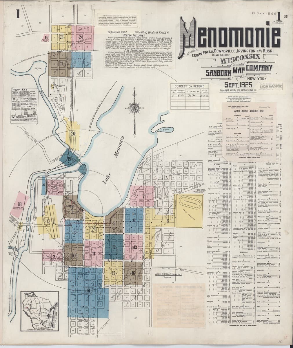 Menomonie, Wisconsin - 1925 Sanborn Map