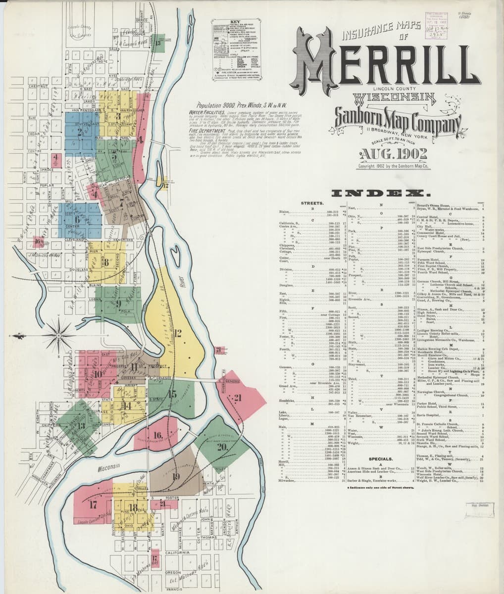Merrill, Wisconsin - 1902 Sanborn Map