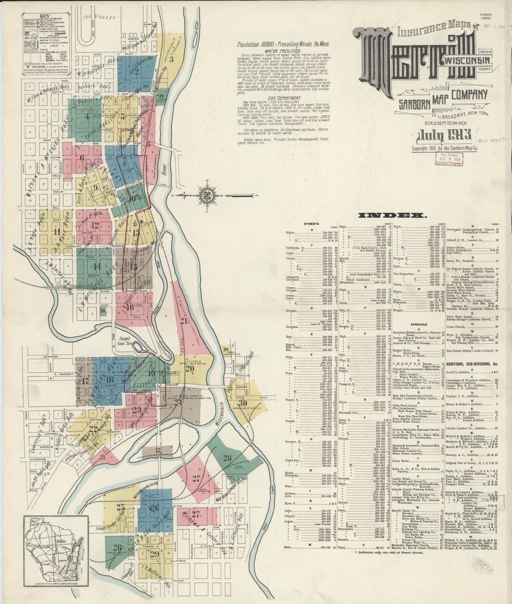 Merrill, Wisconsin - 1913 Sanborn Map