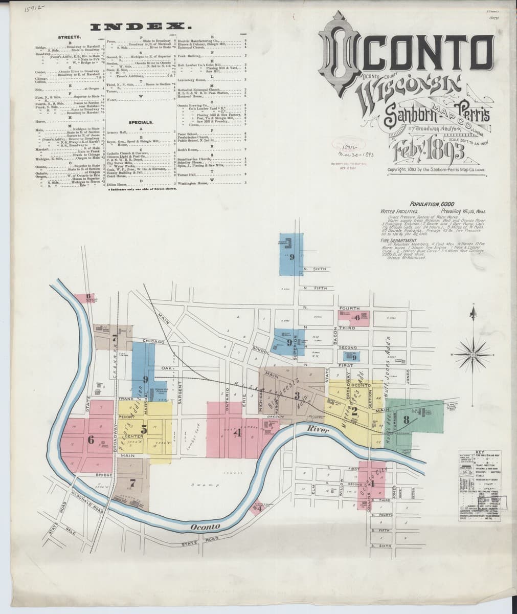 Oconto, Wisconsin - 1893 Sanborn Map
