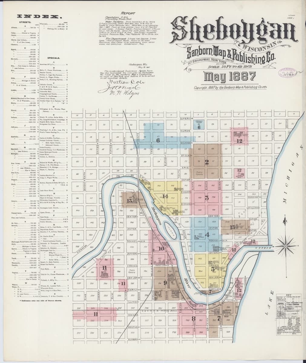 Sheboygan, Wisconsin - 1887 Sanborn Map