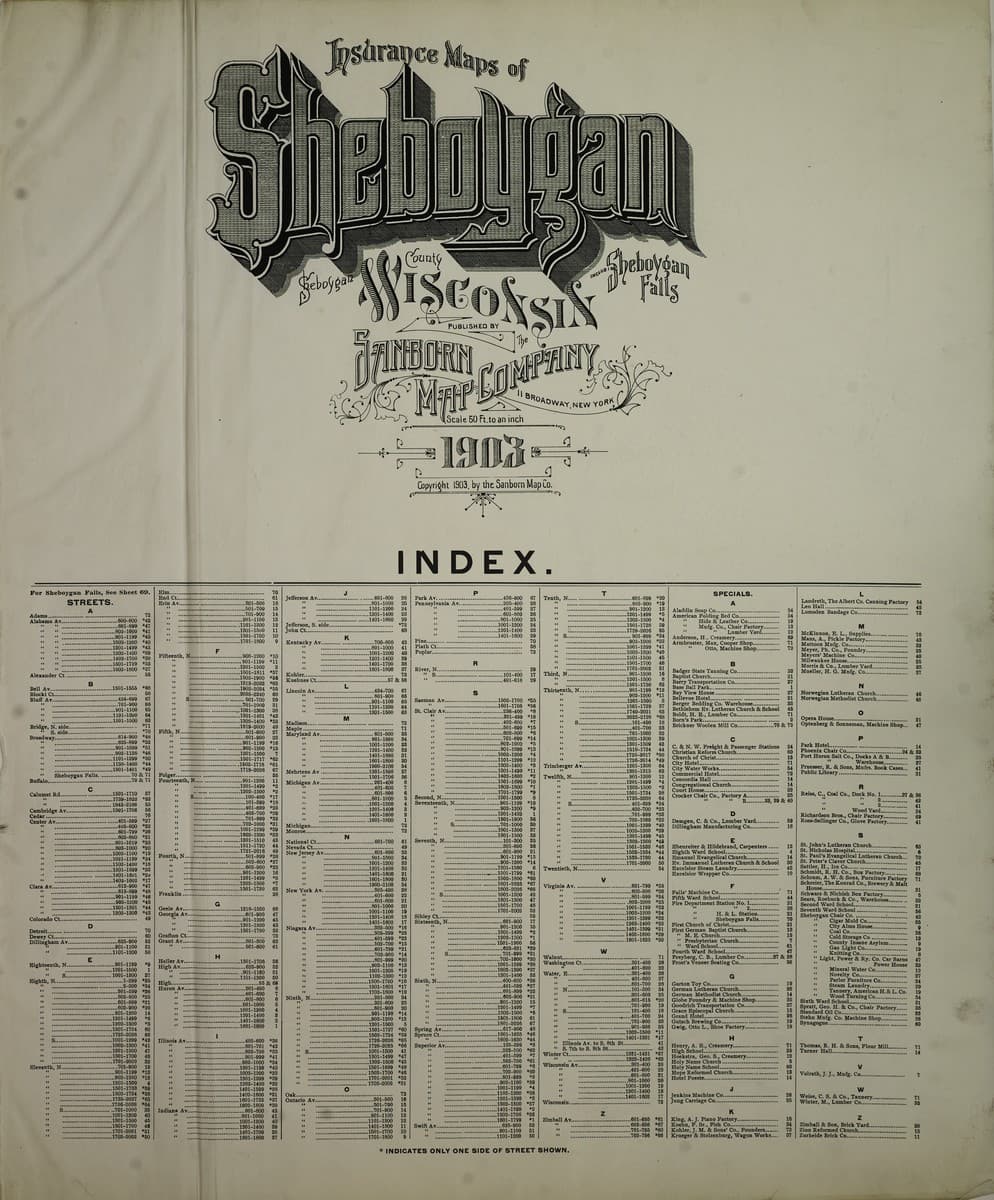 Sheboygan, Wisconsin - 1903 Sanborn Map
