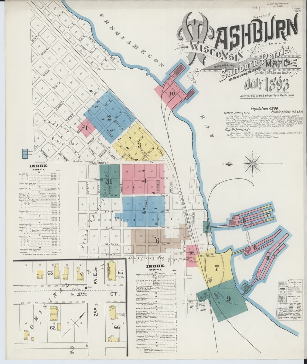 Washburn, Wisconsin - 1893 Sanborn Map