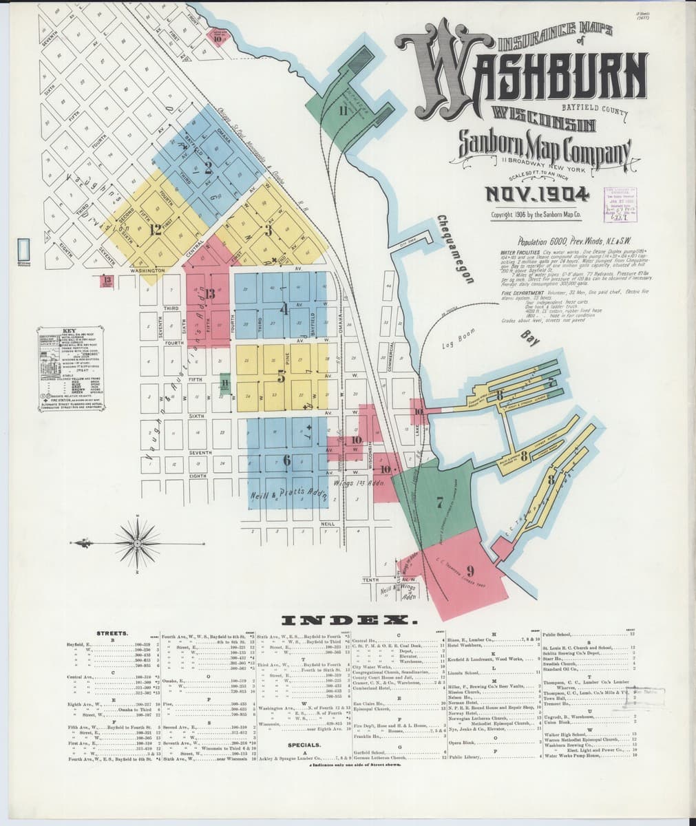 Washburn, Wisconsin - 1904 Sanborn Map