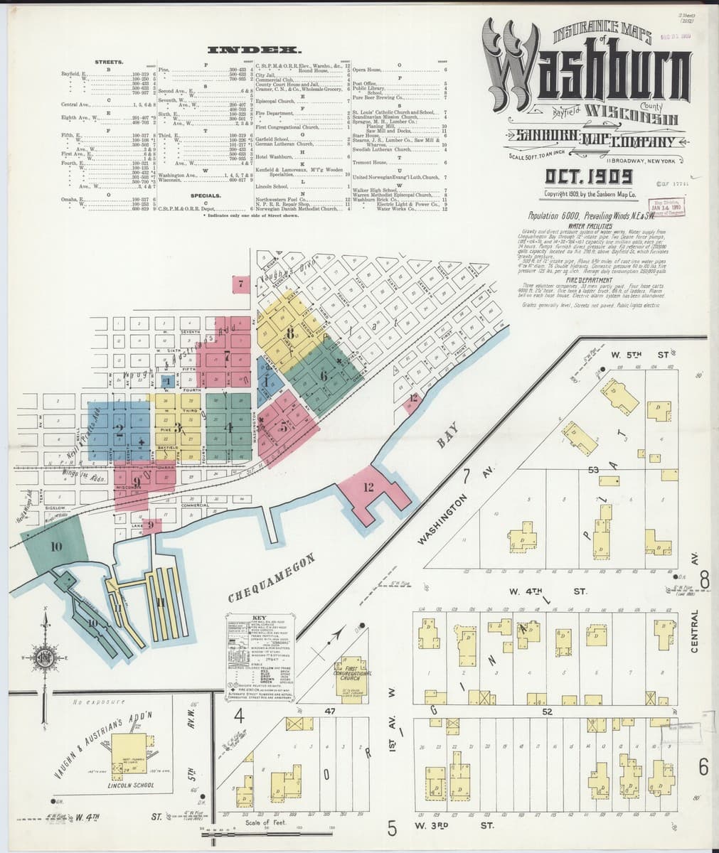 Washburn, Wisconsin - 1909 Sanborn Map