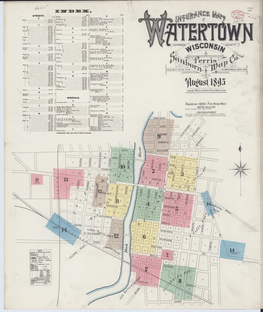 Watertown, Wisconsin - 1895 Sanborn Map